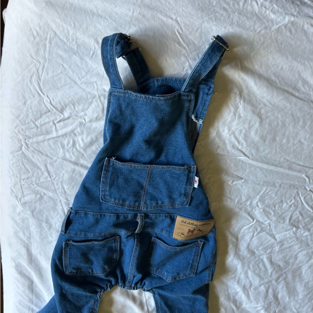 Blue Denim Overalls for Dogs in excellent condition brand new sz xxl /med dogs